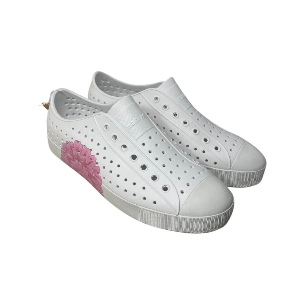 Native Shoes Women's Size 13 M White Pink Flower Floral Jefferson Print